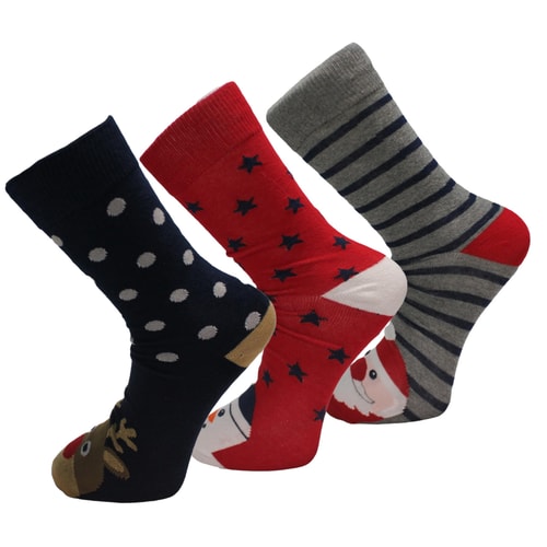 Christmas Design Socks 3 Pack Dotted